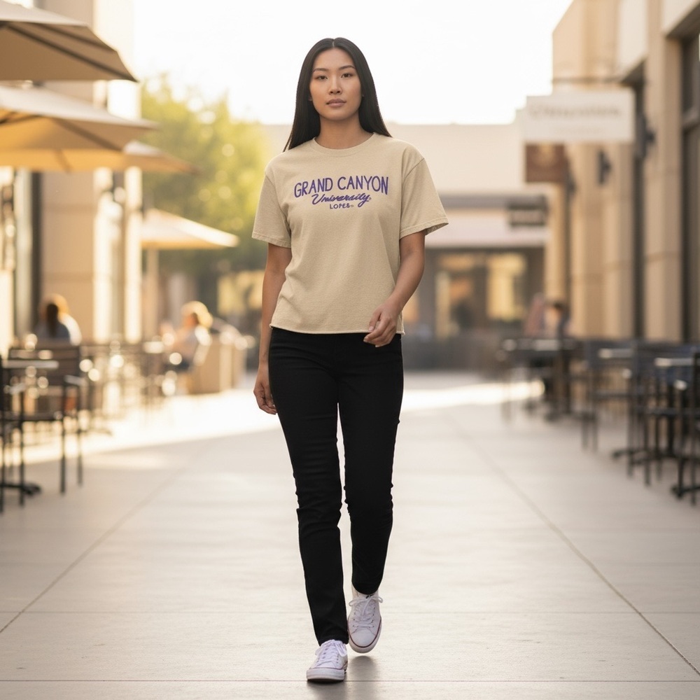 Grand Canyon University Beige Yellow Crop Top